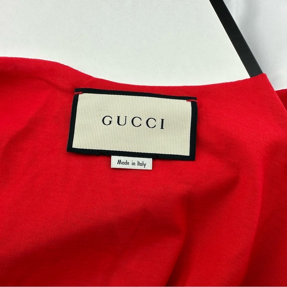 Gucci Vintage Logo Print Red Tank Top - Picture 12 of 13